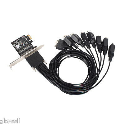 8 Port Serial controller card RS232 PCIe Express type SCSI for PC Windows Linux