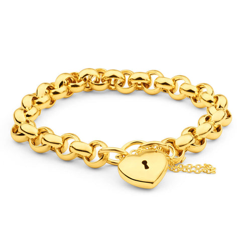 Gold BRACELET chain heart key hole