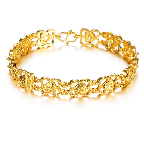 Gold BRACELET chain heart cubic