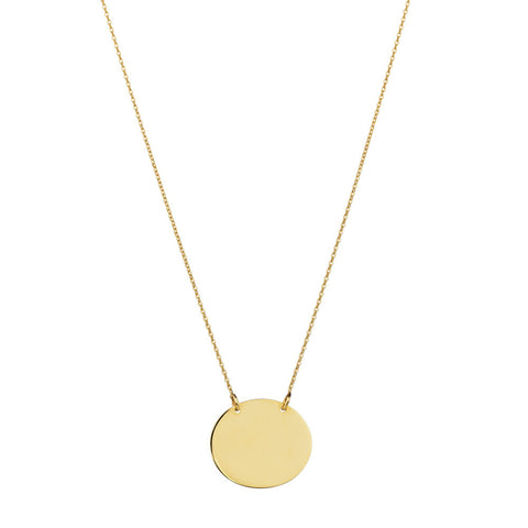 Gold Necklace with Circle Pendant
