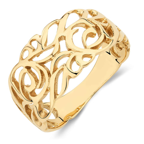 Gold Ring Complex Pattern Empty