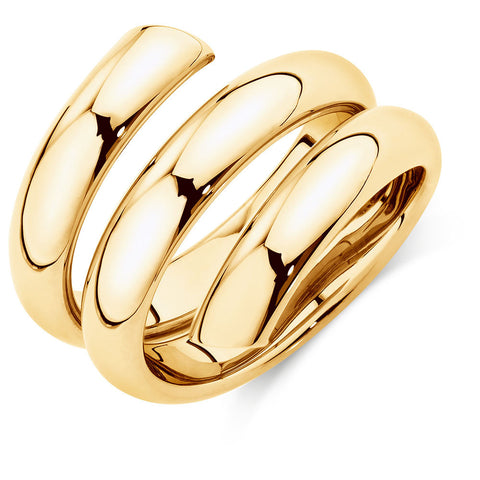 Gold Ring Double Spiral Pattern