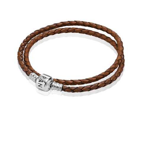 Leather BRACELET brown twist