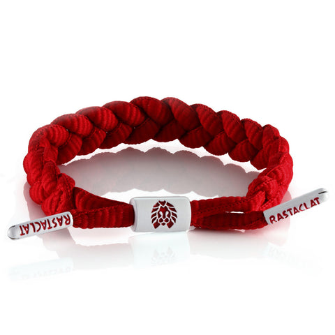 Leather BRACELET Red Fabric Lion