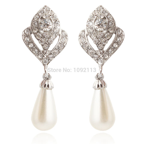 Silver Earring with Water drop Pearl