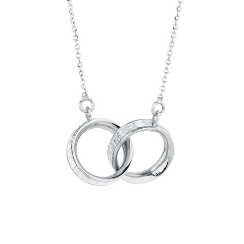 Silver Necklace with Cross Rings Pendant