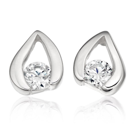 Silver Earring Candlelight with Diamonds