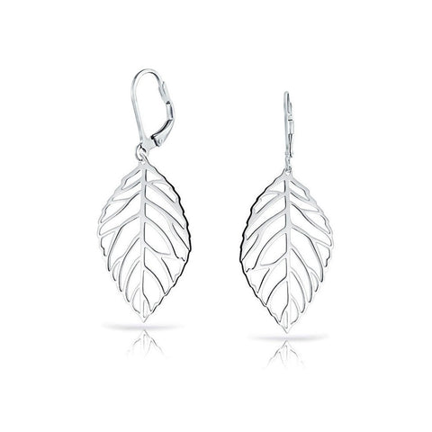 Simple Silver Earring Leap Vein