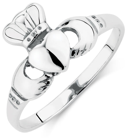 Silver Ring with Crown heart