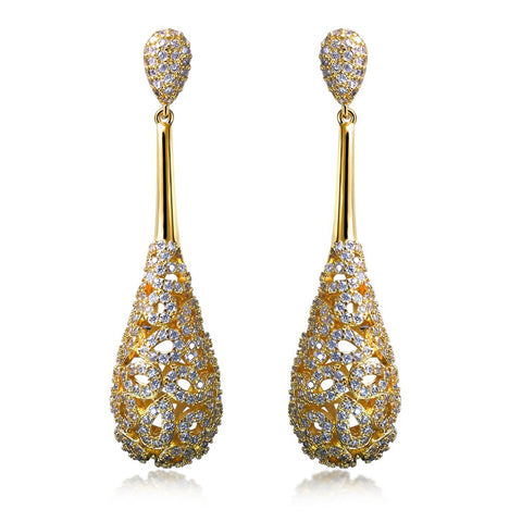 Gold Earring Club with cubic